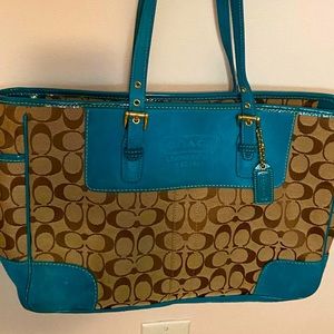 Coach Vintage top zip double handle Signature
